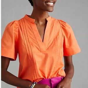 Maeve Anthropologie Orange Women's Top size small $14